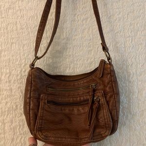 small brown leather purse